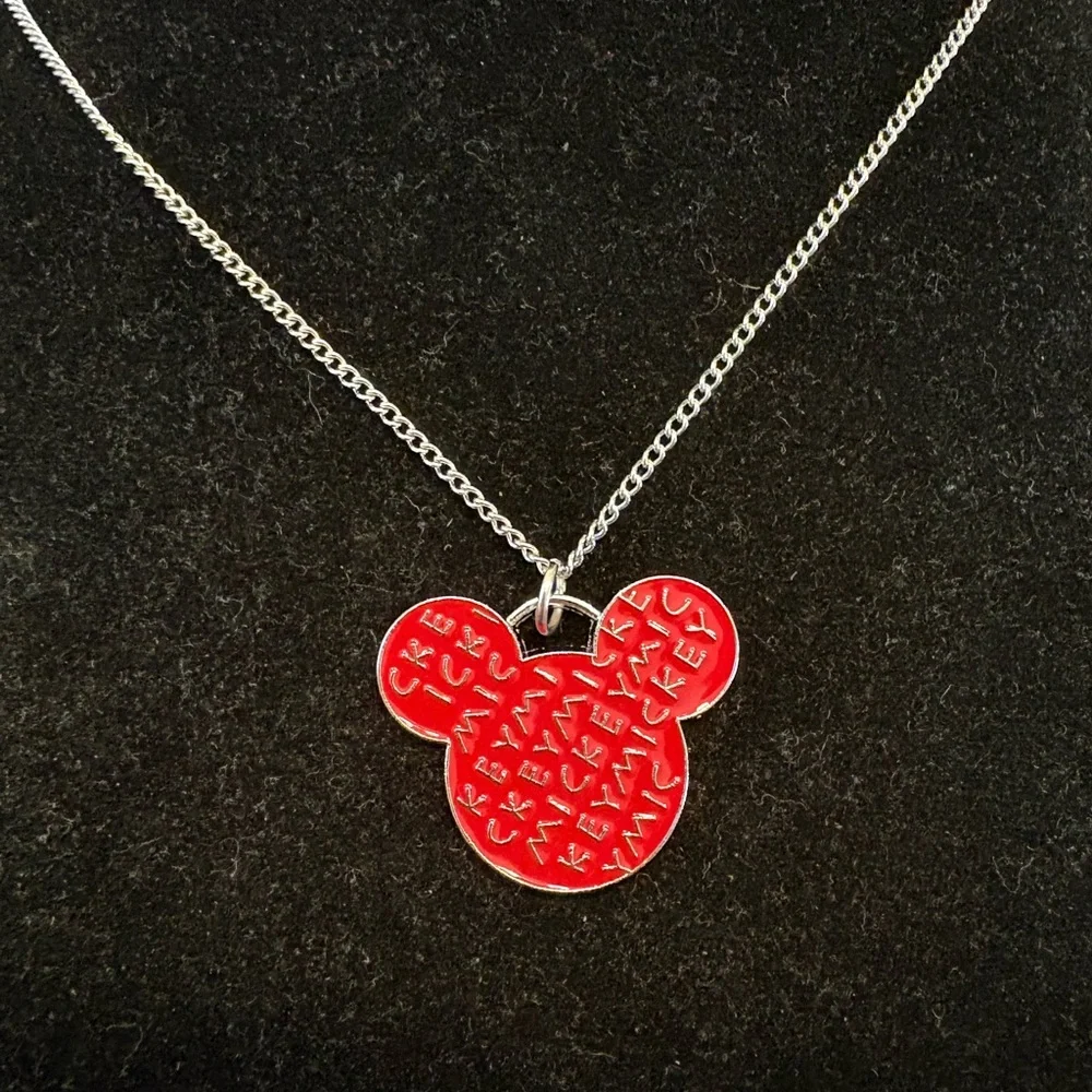 Red “Mickey”Mouse Pendant Necklace